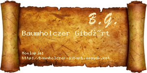 Baumholczer Gibárt névjegykártya